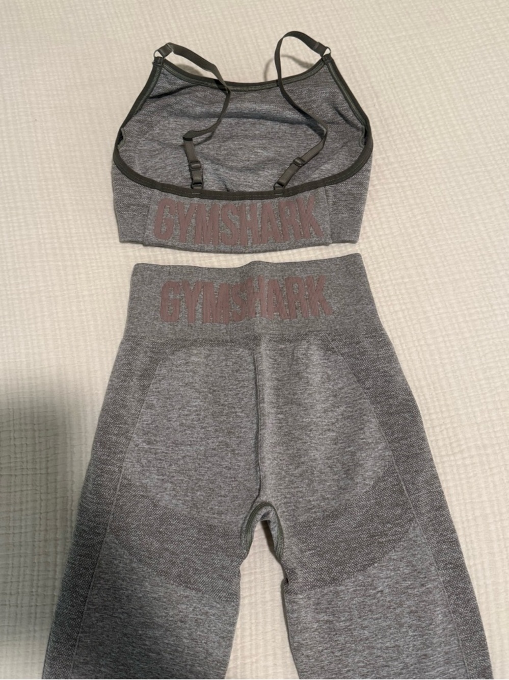 Gymshark Flex High Waisted Legging and Sports Bra in Khaki